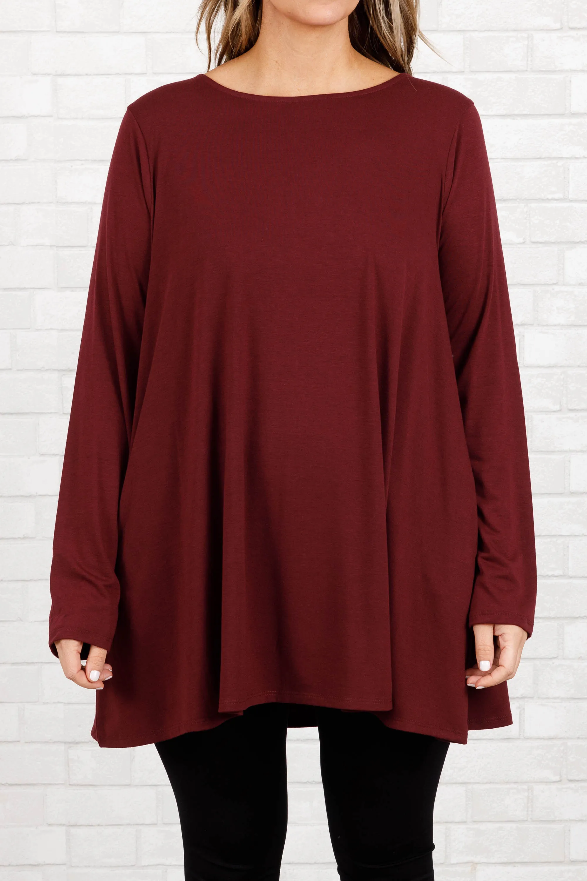 Be Honest With Me Tunic, Dark Burgundy