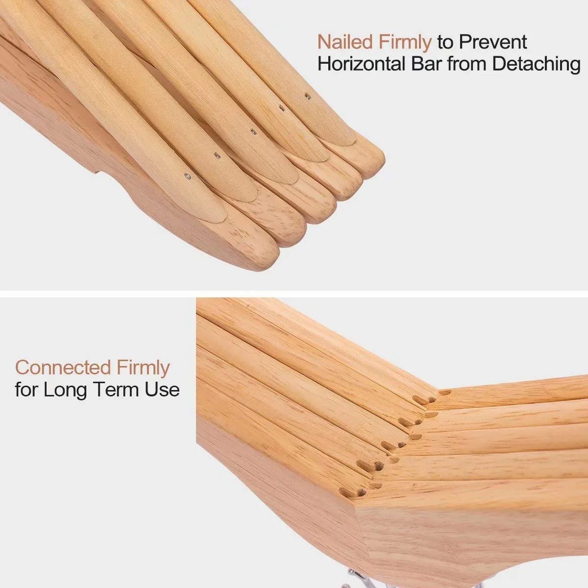 ELONG HOME Wooden Suit Hangers 30 Pack