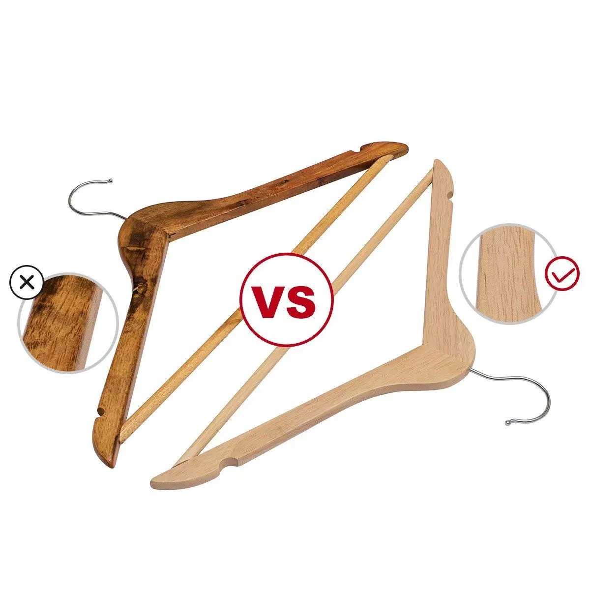 ELONG HOME Wooden Suit Hangers 30 Pack