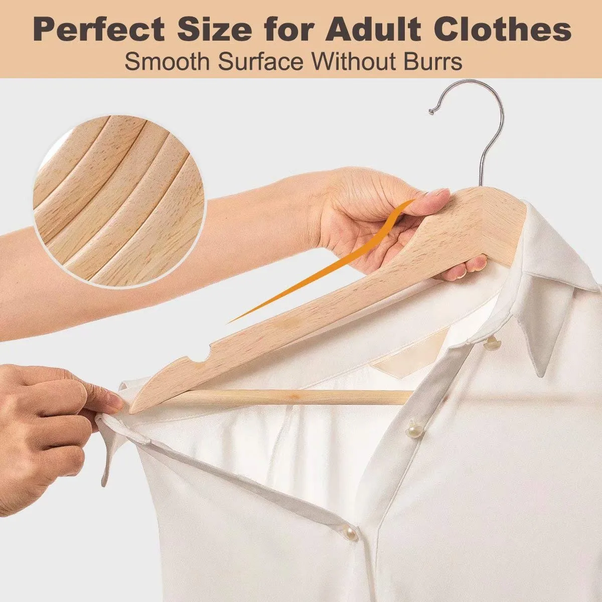 ELONG HOME Wooden Suit Hangers 30 Pack