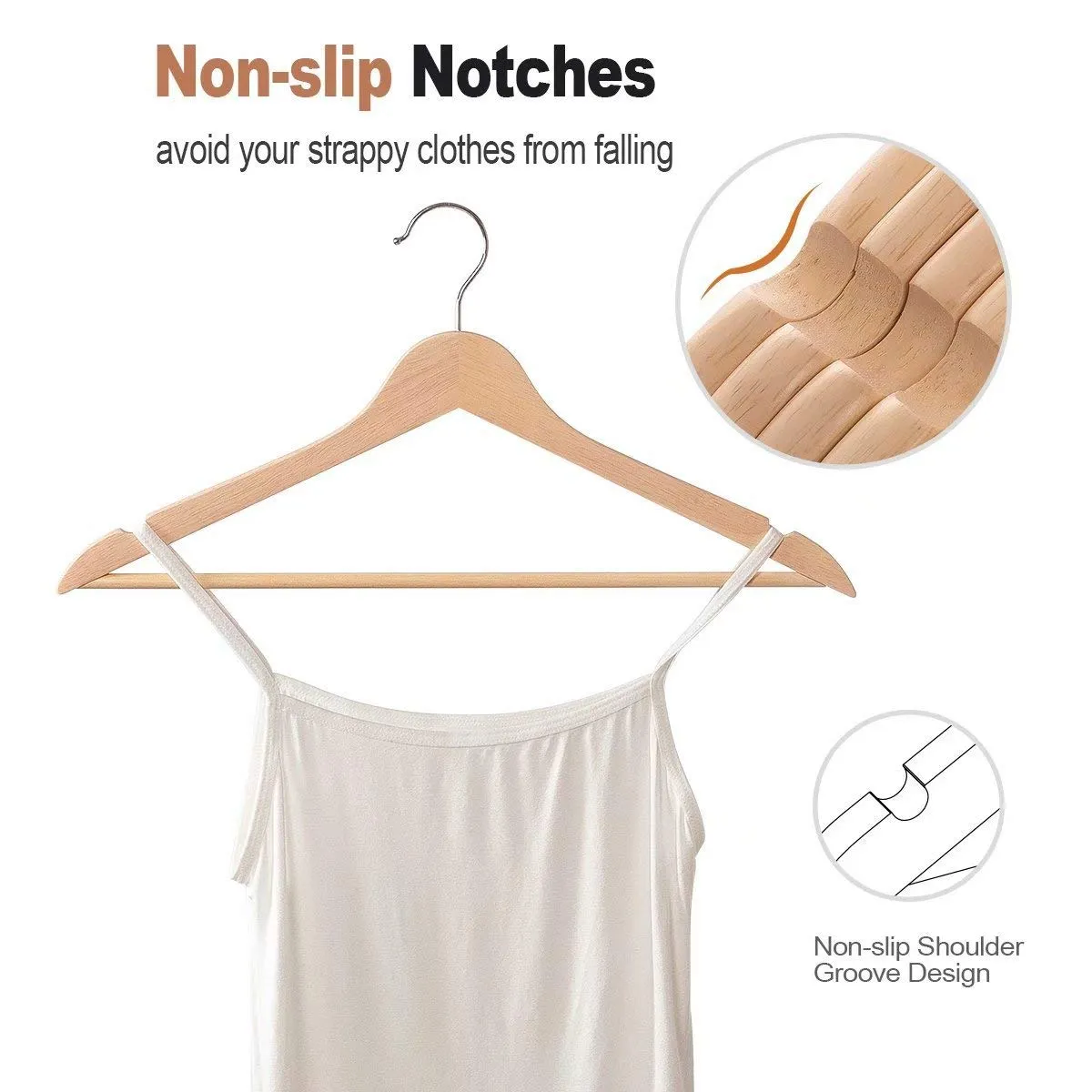 ELONG HOME Wooden Suit Hangers 30 Pack