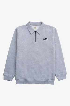 Heather Grey Quarter Zip Sweatshirt - S24 - MSW096R