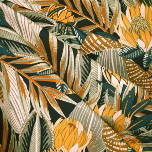 See You at Six Ground Pineapple Floral French Terry Polar Night Blue